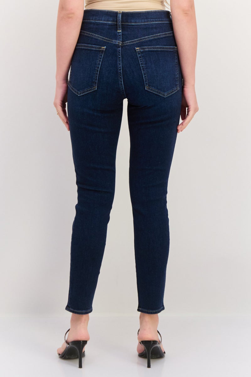 GAP Women Skinny Fit High Rise Washed Stretchable Jeans, Blue - Image 3