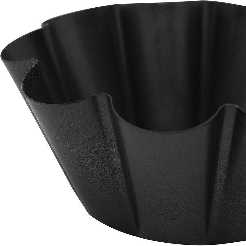 Mn Aux 12 Pack Egg Tart Molds | Carbon Steel Mini Muffin Cake Molds | Non-Stick Cupcake Molds | Pudding Molds | Baking Molds for Cookies | Reusable Kitchen Baking Tools (7.2 * 2.7cm) - Image 4