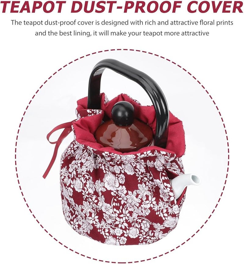 Flower Pattern Insulated Cotton Tea Warmer Anti Scald Kettle Cover Heat Protective Sleeve - Image 2
