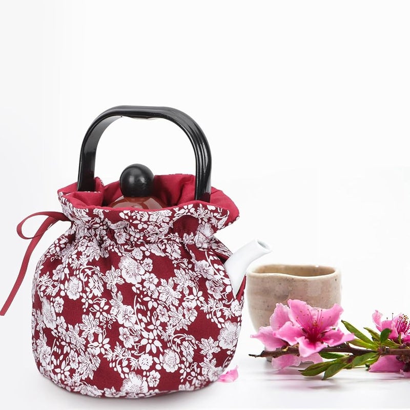 Flower Pattern Insulated Cotton Tea Warmer Anti Scald Kettle Cover Heat Protective Sleeve - Image 3