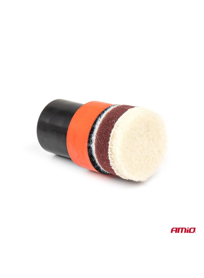 AMIO Mini Car Polishing Kit 30mm Pads with Drill Attachment - Image 4