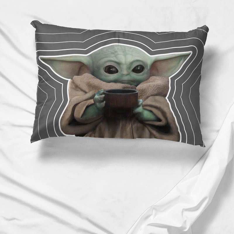 Jay Franco Star Wars The Mandalorian Coffee 2 Pack Pillowcase - Double-Sided Kids Super Soft Bedding Features Baby Yoda - Image 5