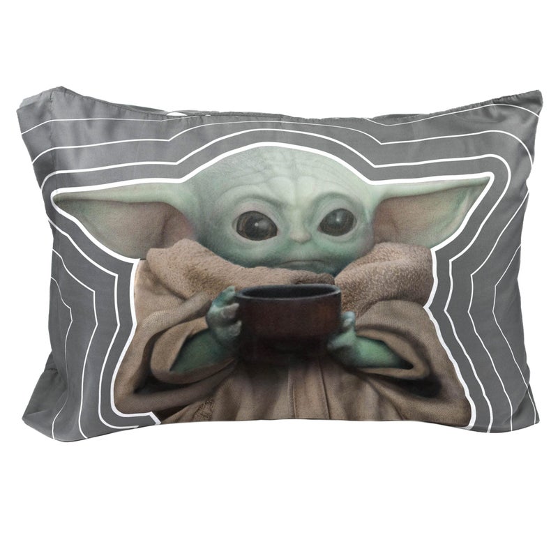 Jay Franco Star Wars The Mandalorian Coffee 2 Pack Pillowcase - Double-Sided Kids Super Soft Bedding Features Baby Yoda - Image 3