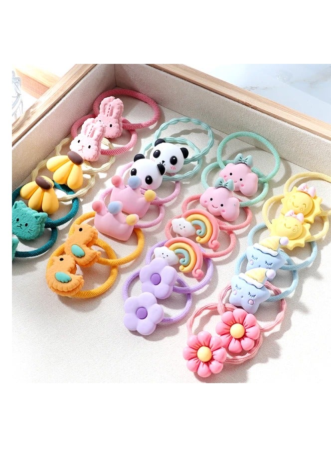 A set of hair bands for girls, in a variety of fruits and cartoon shapes, hair styling accessories and gifts for girls, 24 pieces. - Image 5