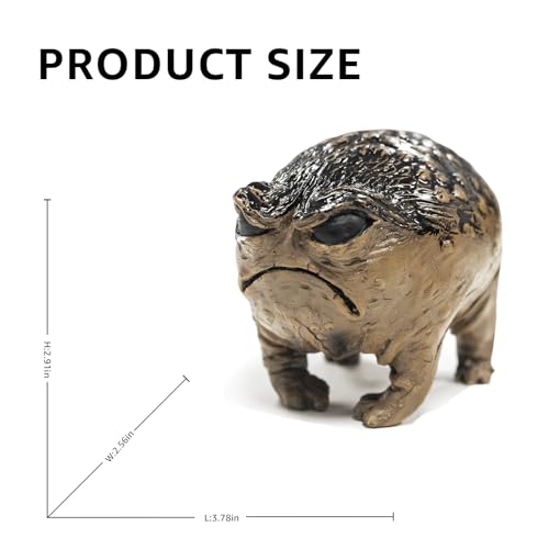 KYVANDO Grumpy Frog Statue, Frog Decor Figurine for Desk & Home, Weird Angry Frog Sculpture, Mini Frog Ornament, Unique Frog Gift with Box, 1pcs - Image 2