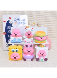 # Sanrio Plaster Doll Painted Diy Handmade Three-dimensional Painted Graffiti White Embryo Small Size Doll Painted Gigi-Color:Ruby Type C [pack Of Six] With Paint