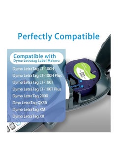 Y&D Compatible Label Tape Replacement for Dymo LetraTag White Paper 12mm x 4m Refills 91200 S0721510 Labelling Black on LT-100H LT-100T QX50 XR XM 2000, 3-Pack  - Image 5
