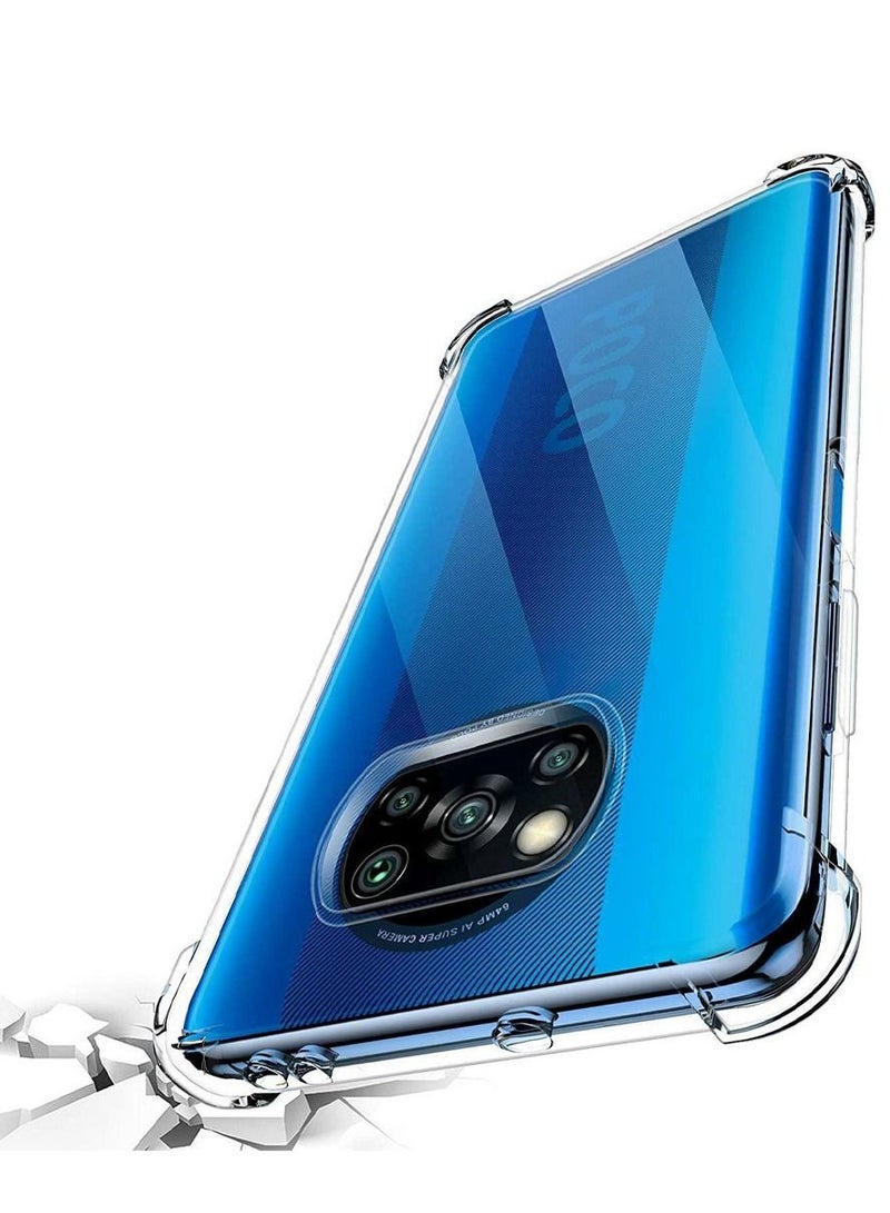 CATANES Xiaomi Poco X3 NFC Case Cover Clear Protective TPU Four Corners Cover Transparent Soft Case - Image 2