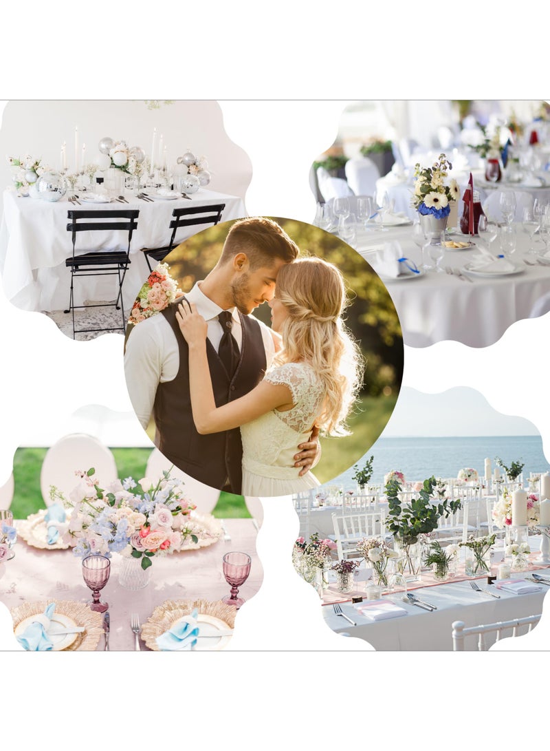 108x57 inch rectangular tablecloth white tablecloth suitable for Christmas party or even long table restaurant banquet decoration,whole sheet without stitching,1 pack - Image 5