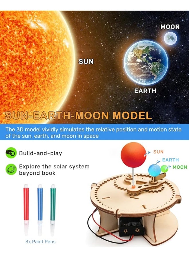Poraxy مجموعة بوركسي 5 من أدوات العلوم STEM للأطفال من 8 إلى 12 عامًا، مشاريع بناء خشبية STEM، ألغاز ثلاثية الأبعاد، نماذج حرف تجريبية، ألعاب للأطفال من 8 إلى 13 عامًا، هدايا للأولاد والبنات من 6 إلى 13 عامًا - Image 4