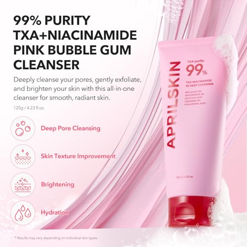 APRILSKIN TXA Niacinamide 99 Pore Care Pink Bubble Gum Deep Cleanser 99 HighPurity TXANiacinamide AllinOne Cleanser Deep Cleansing Blackhead Care Pore Care Moisturizing 423 floz - Image 3