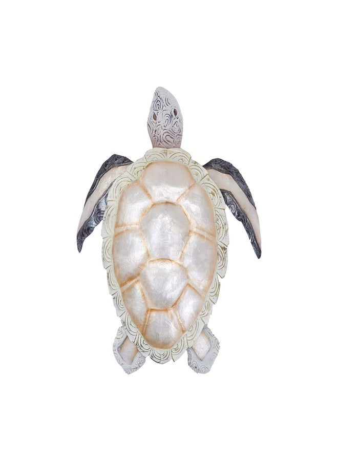 Beachcombers Mixed Metal & Capiz Turtle Wall Decor Decoration 10" x 3" x 11.5 White - Image 1