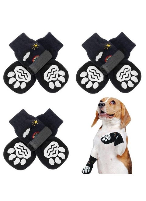 4pcs Dog Socks For Hardwood Floors To Prevent Licking Dog Boots Pet Dog Paw Protectors With Non-Slip Grips For Large Senior Dogs