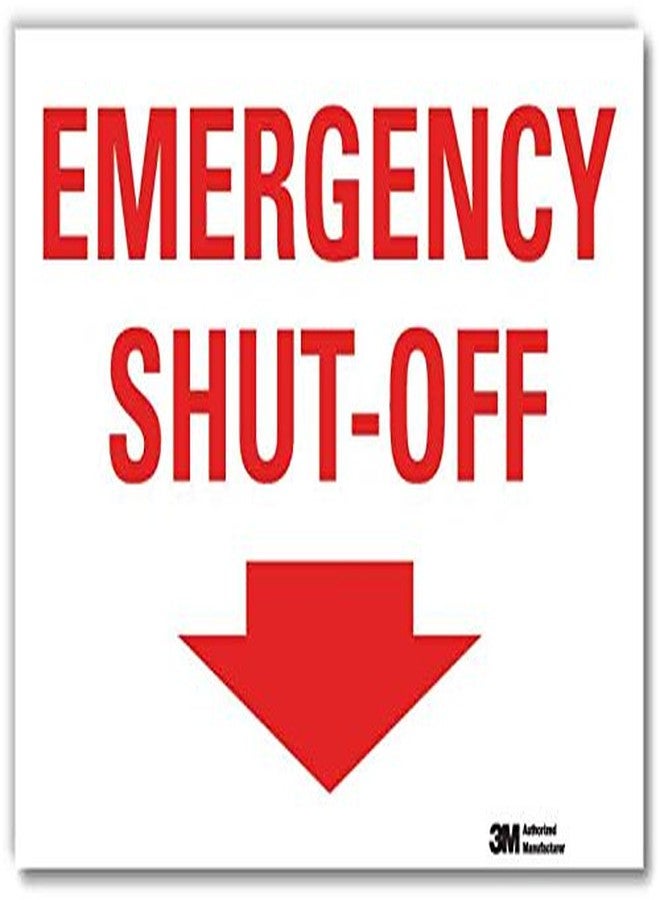 SmartSign “Emergency Shut - Off” Label with Down Arrow | 10" x 14" 3M Engineer Grade Reflective