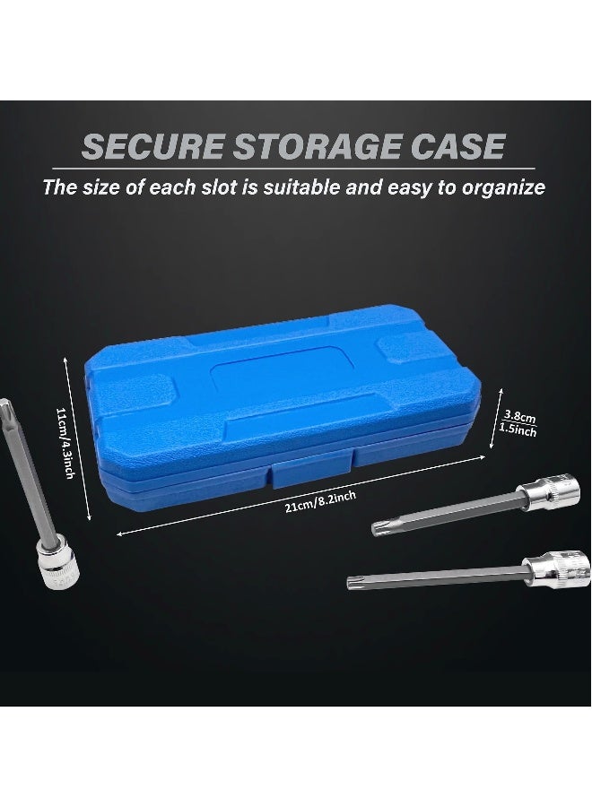 Extra Long Torx Star Bit Socket Set, 7 Piece, T25 to T60, 3/8 Inch Drive, Premium Cr V Steel, Includes Portable Storage Case  - Image 5