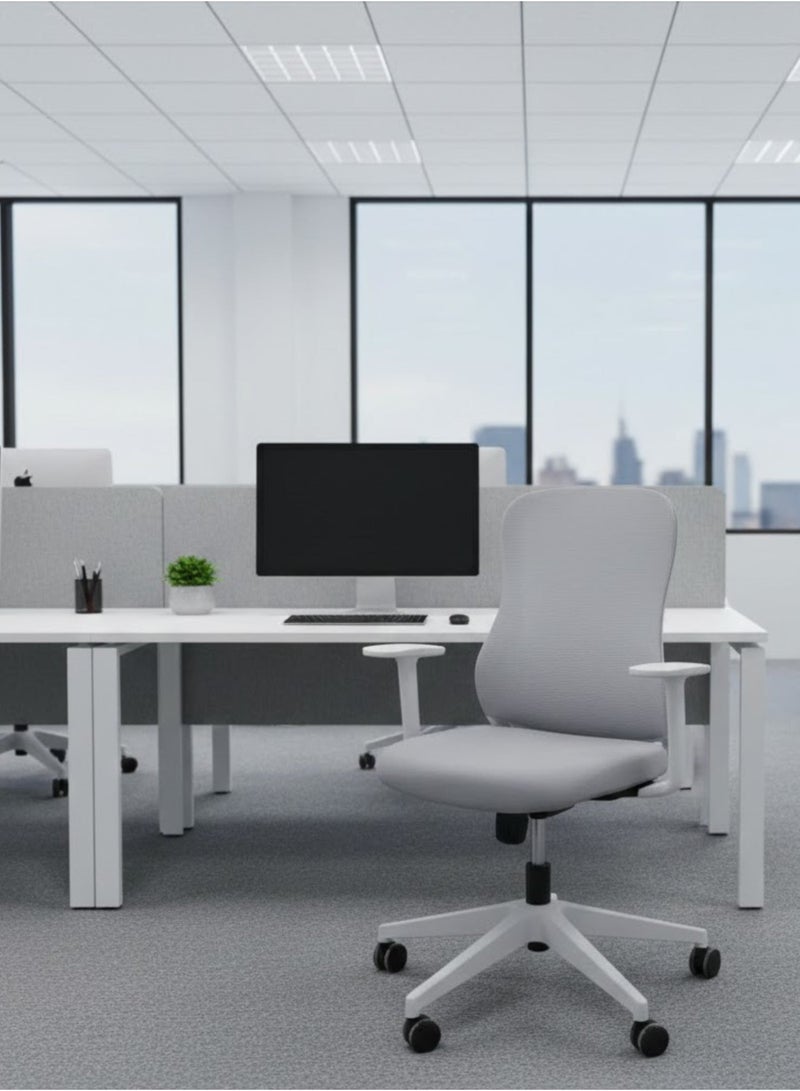 Furalux Premium Mesh & Fabric Office Chair – Mid-Back Ergonomic Desk Chair with Adjustable Lumbar Support, Swivel & Rolling Wheels, Breathable Executive Workstation Chair for Home & Office Productivity - Image 1