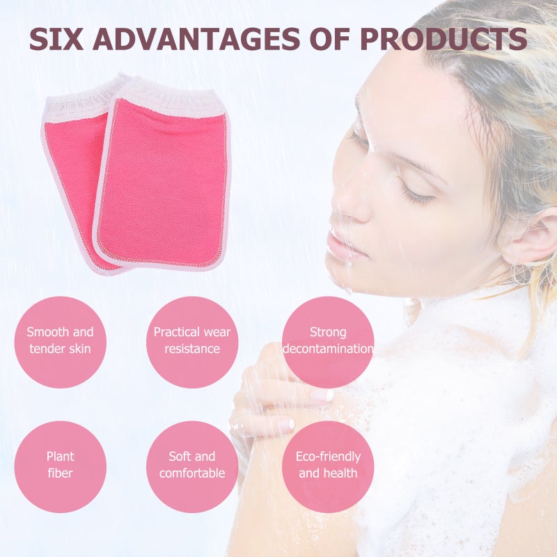 2Pcs Rub Mud Decontamination plant Thickening Scrub Towels Bath Gloves - Image 1