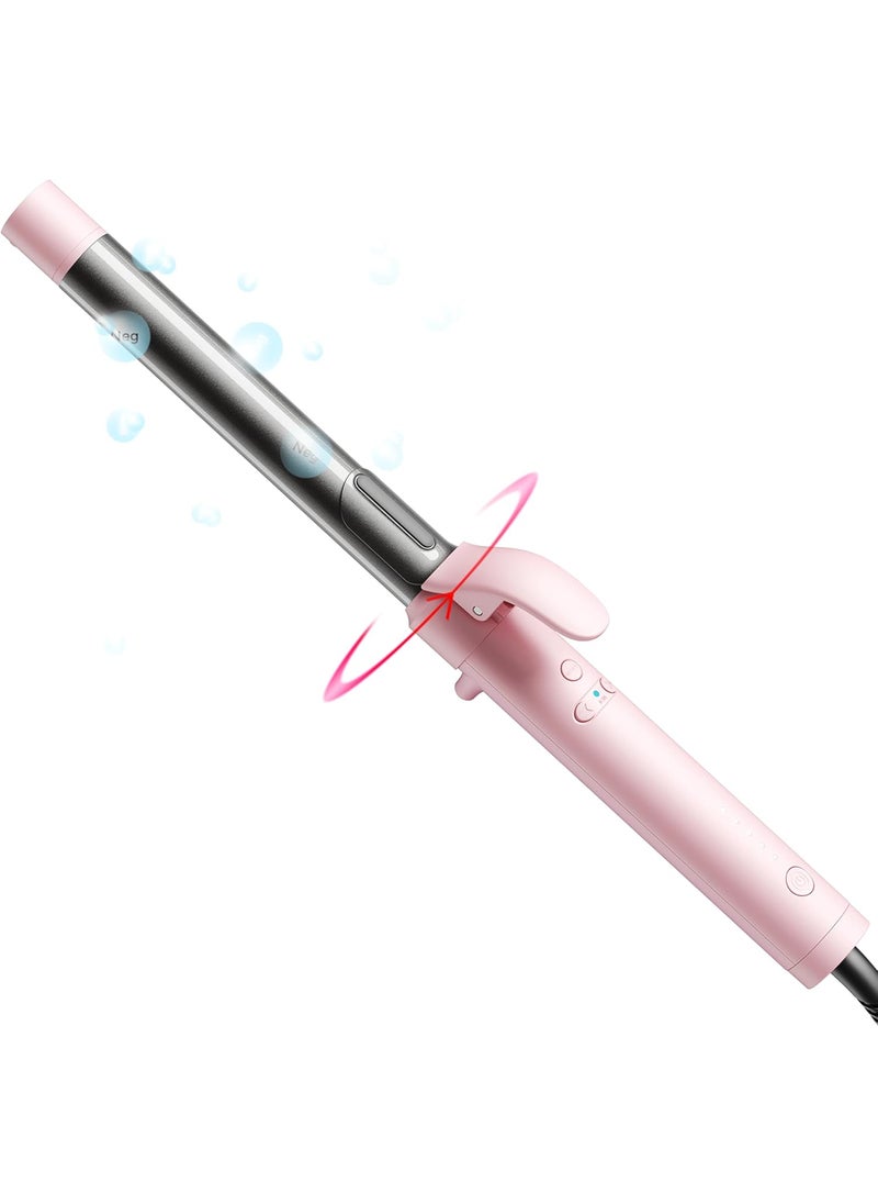 TYMO Rotating Curling Iron 1 Inch  TYMO Automatic Curling Wand for Beach Waves 2024 Upgraded Professional Tourmaline Ceramic Auto Curler with 40M Negative Ions  30s Heatup for MediumLong Hair Pink 