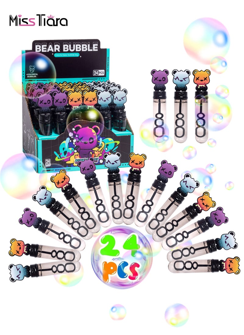 MissTiara - 24-Piece Bear Pattern Shaped Mini Bubble Wands Kids Fun Game Party Bubble Gifts - Image 1
