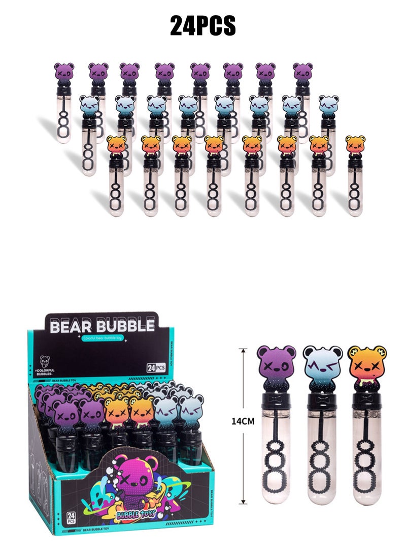 MissTiara - 24-Piece Bear Pattern Shaped Mini Bubble Wands Kids Fun Game Party Bubble Gifts - Image 1