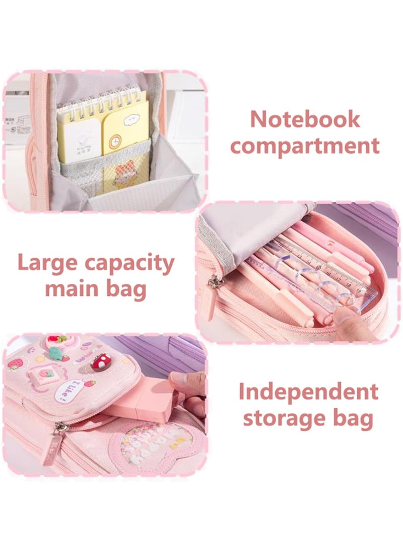 Daytoyz 3 Layer Pencil Case 6 Compartment Large Capacity Simple Stationery Box (Pink,210 * 95 * 65mm)  - Image 4