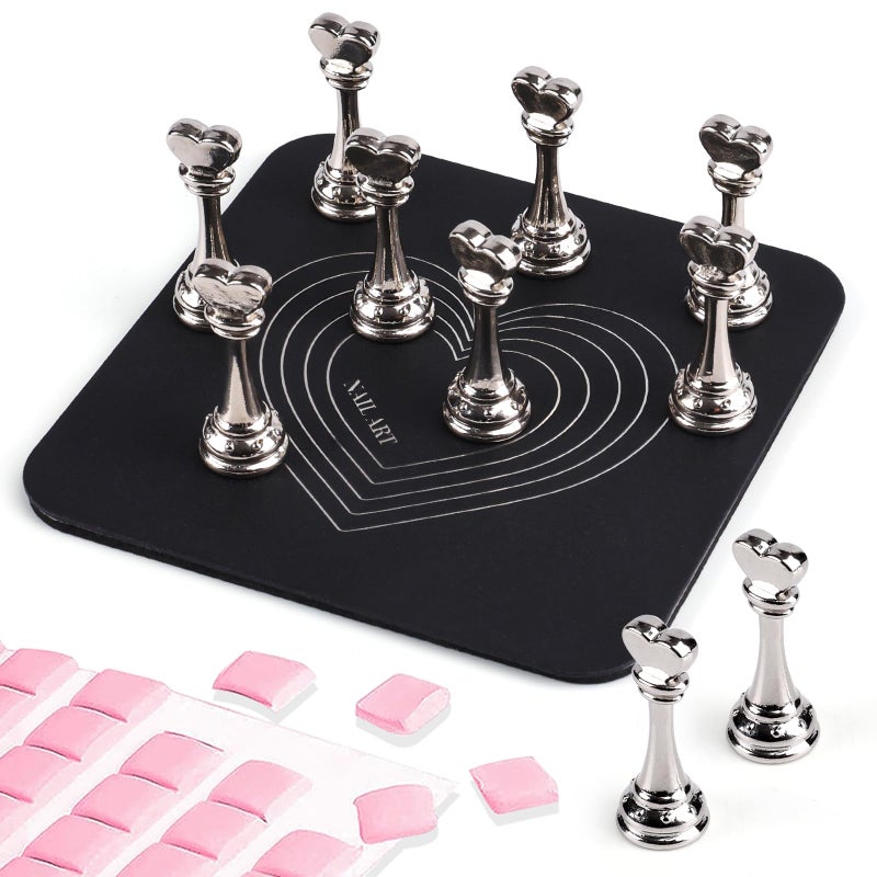 ANGNYA Nail Stand for Press Ons Fake Nail Holder for Painting Nails Super Magnetic Base for Painting Display Holder with Reusable Mounting Tapes for Home DIY Salon Supplies - Image 3