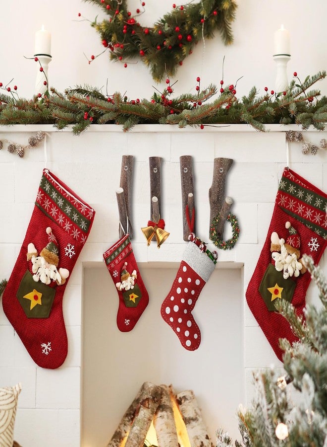 Tsnamay 8Pcs Real Wood Tree Branch Wall Hook, Farmhouse Rustic Decorative Wooden with Bark Trunk Thickness 2cm-3cm with Screw - Image 2