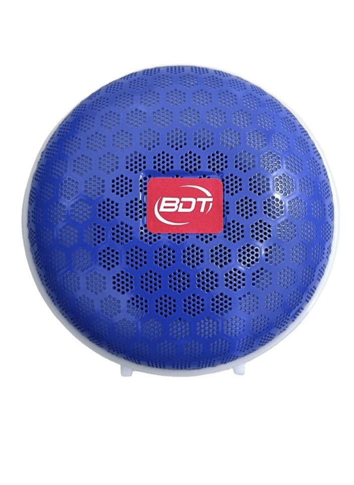 BDT - مكبر صوت محمول بتقنية البلوتوث مع دعم الفلاش وبطاقة الذاكرة وإضاءة متعددة     ازرق - Image 1