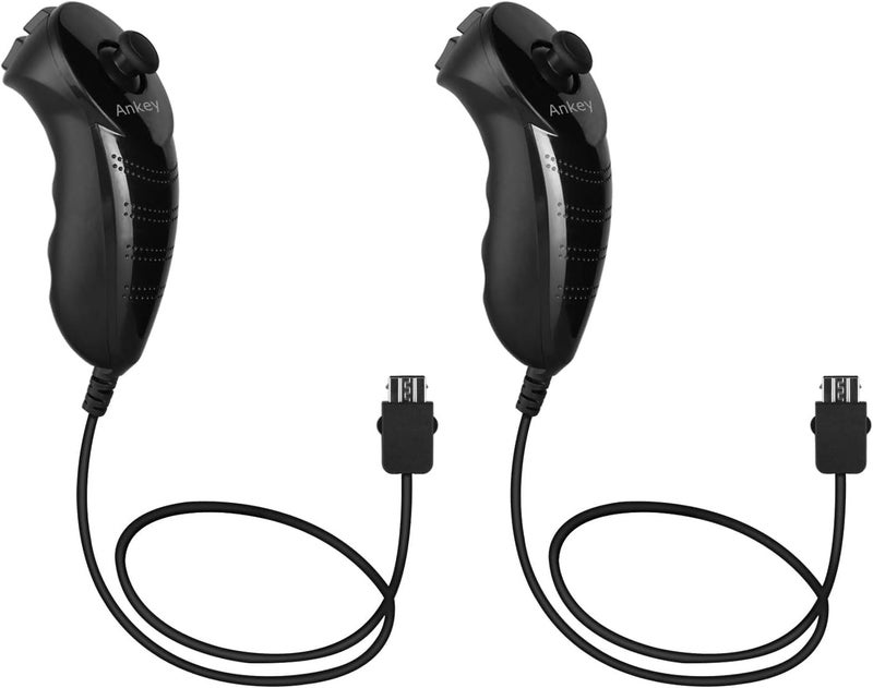 Ankey 2Packs Nunchuck Controller Remote Replacement for Nintendo Nunchuk Wii Wii U Console - Image 1