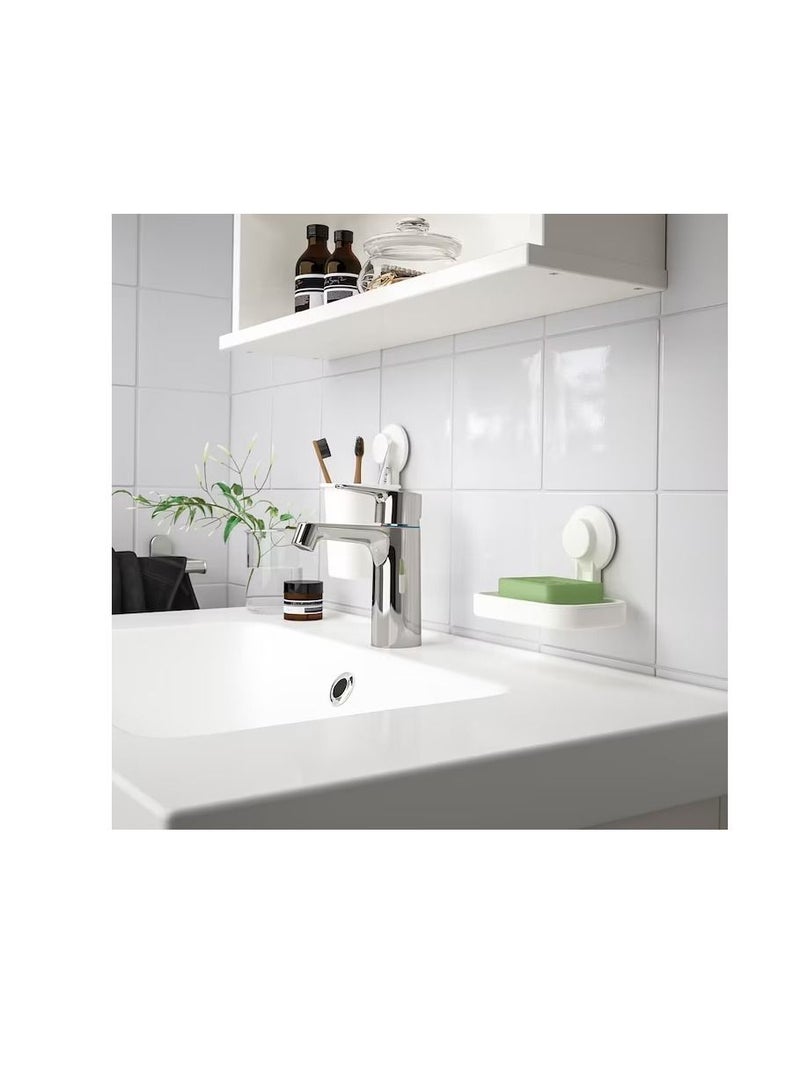 حامل فرشاة أسنان مع لاصق مطاطي ، أبيض - Image 3