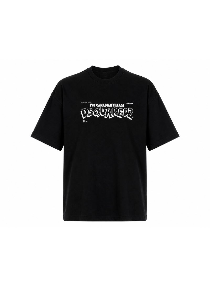 Oversized Black Typography Graphic T-Shirt Streetwear - Image 2
