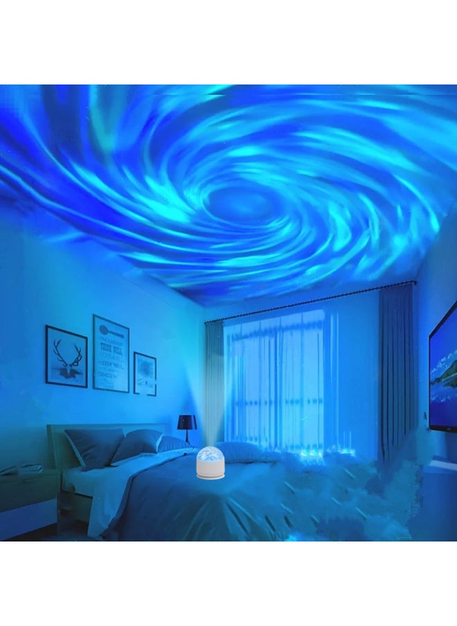 Generic 旋转水波纹氛围灯水纹灯卧室床头火焰浪漫灯动态小号形小夜灯台灯-电源功率:USB充电款【16色】触摸+遥控-灯光颜色:旋转【星璇】型号DY-FWD03  - Image 1