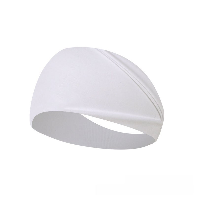 Generic Elastic Cotton Sweatband Unisex Sports Headband White 