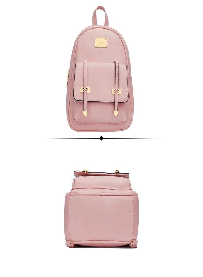 KKXIU Girls Small Backpack Purse Vegan Leather Mini Bookbag for Women Cute Teen Pompom Daypack (Small, Pink) - Image 3