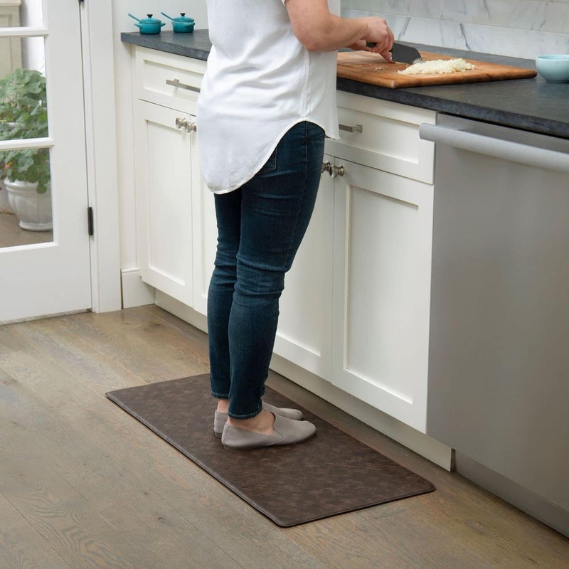 Home Dynamix Trenton Solace Traditional Diamond Textured Kitchen Mat, Espresso, 17"x39" (Pack of 2) - Image 2