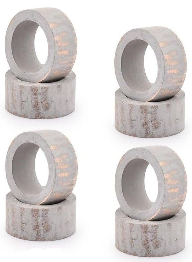 SHAFA IMPEX Handmade Napkin Rings Set of 12 for Dining Table Decoration Wooden Square Napkin Buckles for Home Decor Wedding Dinners Parties (White Brush) - Image 3