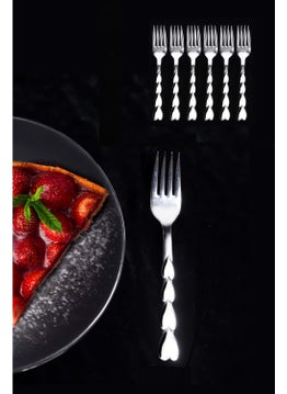 Doğuş Mutfak Doğuş Kitchen Dessert Fork Heart Stainless Steel 6 Pieces 