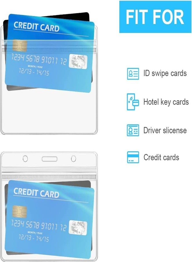 حامل بطاقات الهوية من البلاستيك الشفاف اللامع من شاينينج زون، بتصميم أفقي مع سحاب إغلاق | مقاوم للماء وذو سماكة إضافية للمكاتب والمدارس والكليات (عبوة من 10 قطع) - Image 4
