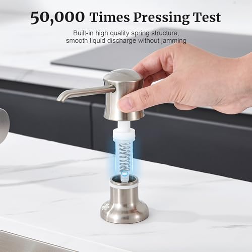 Ultimate Unicorn Sink Soap Dispenser for Kitchen Sink Brushed Nickel Upgrade with 40" Silicone Extension Tube Kit, Connect to Your Soap Bottle Directly - Image 5