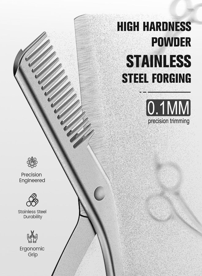 FERYES Eyebrow Trimmer Scissors with Combs, Stainless Steel Scissor & Comb in One, Precision Eyebrow Trimming Scissors for Women and Men - Image 2
