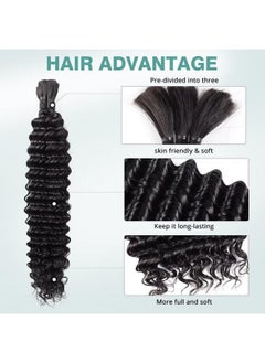 100G 20 Inch Human Braiding Hair Deep Wave Bulk Human Hair For Braiding 2 Bundlespack No Weft Human Deep Curly Braiding Hair For Boho Braids Brazilian Virgin Human Hair Extensions Natural Color - pzsku/Z2E5BE5505424D8359073Z/45/_/1721025202/17f05069-6183-4f8b-aee3-5c4c621fd9a8