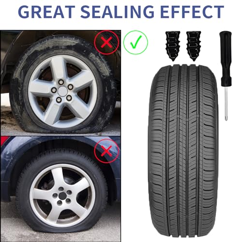 Onfunlee Tire Repair Nails 70PCS Rubber Screw in Tyre Repair Screws Plugs Flat Tire Fix Rubber Nail Kits Heavy Duty Vacuum Tyre Tool with Screwdriver Box for Car Motorcycle Truck Jeep Puncture 35S35L - Image 5