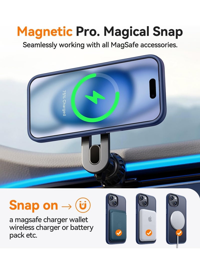 Magnetic Case for iPhone 15 Back Cover Compatible with Magsafe Drop Protection Anti-Scratch Translucent Matte Comfortable Touch Shockproof iPhone 15 Case - Image 2