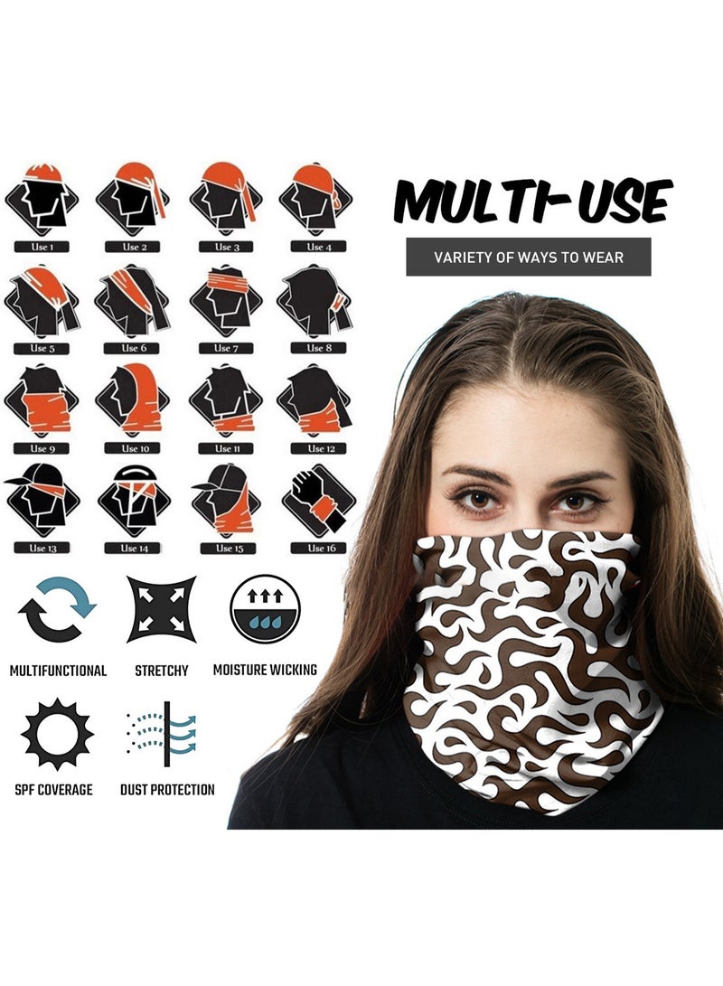 Unisex Multifunctional Multi-use Balaclava Bandana Scarf Neck Gaiter Tube Cover Face Mask Head Arm Wear Band Breathable Washable Free Size Stretch Fabric for Dust Sun Wind Protection, Sports and Outdoor Activities, Multi Color 009 - Image 2