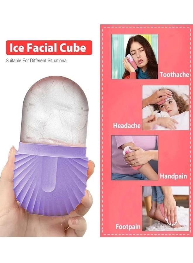 Generic Ice Roller For Face,Beauty Facial Massage Glow Cube for Face Skin Care Tools for Eye Wrinkles Acne Puffiness Relief Purple  - Image 3