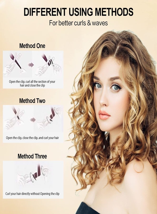 دان تكنولوجي مكواة تجعيد الشعر دان تكنولوجي 5/8 بوصة، مصنوعة من السيراميك التورمالين مع شاشة LCD (180 درجة فهرنهايت - 430 درجة فهرنهايت)، تسخين سريع، جهد مزدوج، إيقاف تشغيل تلقائي، أسود وذهبي - Image 3