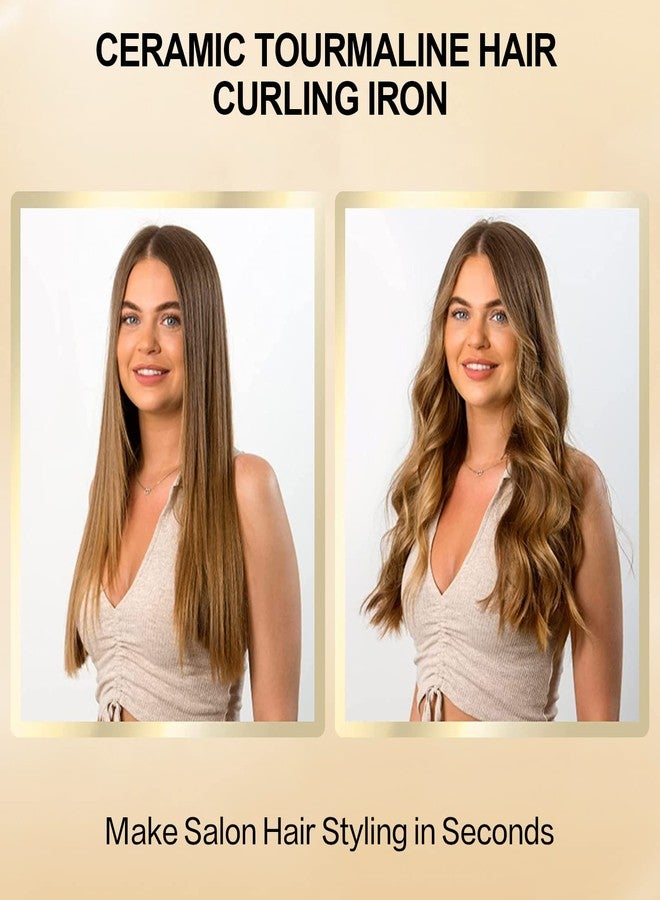 دان تكنولوجي مكواة تجعيد الشعر دان تكنولوجي 5/8 بوصة، مصنوعة من السيراميك التورمالين مع شاشة LCD (180 درجة فهرنهايت - 430 درجة فهرنهايت)، تسخين سريع، جهد مزدوج، إيقاف تشغيل تلقائي، أسود وذهبي - Image 5