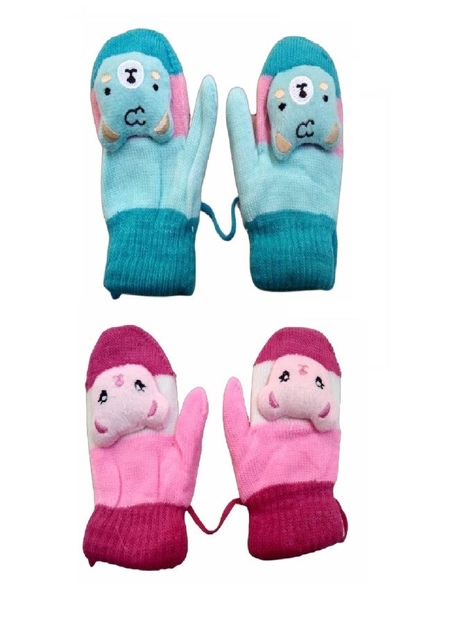 Cuckoos New Born Baby Boys & Baby Girls Winter Woolen Hand Gloves For Babies | Baby Winter Warm Hand Gloves 0-12 Months (Multi1) - Image 1