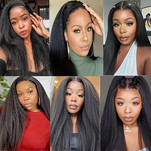 DAIMER Yaki Straight Hair Bundles Kinky Straight Human Hair 3 Bundles Natural Black 12 14 16 Inch Brazilian Virgin Human Hair Weave 3 Pcs 100% Unprocessed Remy Sew In Hair Extensions - Image 4