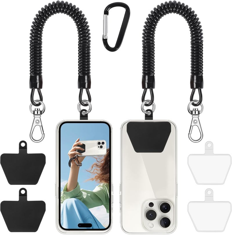 Doormoon Phone Lanyard Tether with 4 TPU Patch, Cell Phone Lanyard with 2 Phone Tether, 4 TPU Patch for Outdoor Hiking Climbing - Image 1